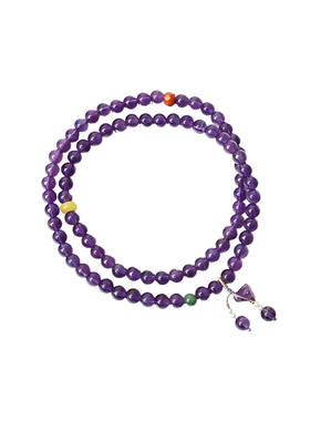 紫水晶莲蓬蜜蜡多圈手串单圈项链