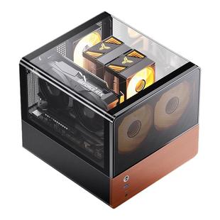 乔思伯V12桌面MATX机箱便携台式电脑上透明前网面主机ITX外壳