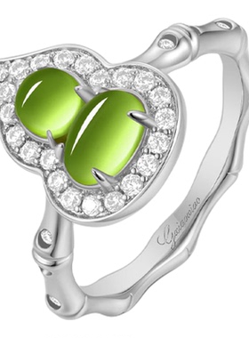 新中式轻奢百搭和田玉葫芦戒指