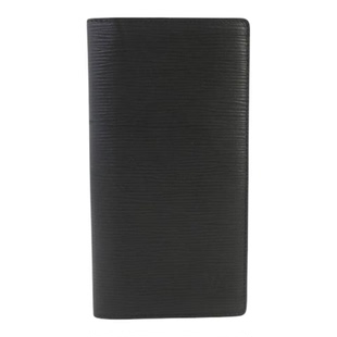 中古LV路易威登男A级95新bi-fold双折牛皮长钱包黑色正品BRANDOFF