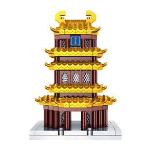 山西地标建筑玩具微颗粒积木儿童益智拼装鹳雀楼街景男孩拼图礼物