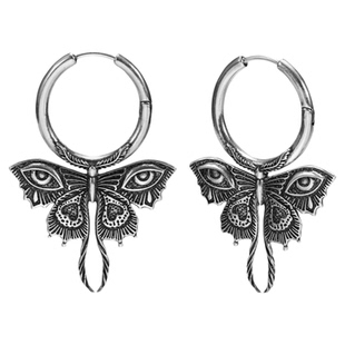 punkyouth朋克梦蝶仙踪耳环铜合金925银防过敏原创朋克风个性时尚