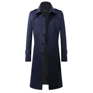 男英伦修身中长中青少年微防水男韩版双排扣潮流长大衣流行风衣68