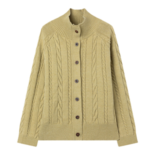 RARN热爱如你经典复古提花毛衣外套2026春装新款立领针织开衫上衣