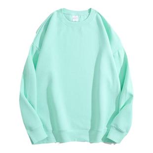 秋冬闺蜜服彩色圆领长袖厚卫衣学生团体班服宽松糖果色纯棉姐妹装