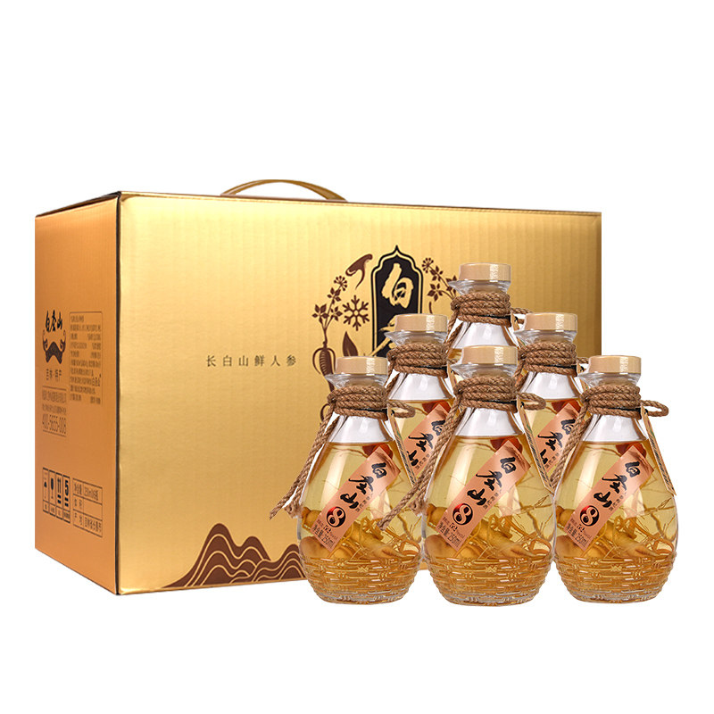 白圣山人参枸杞酒【三根参】52度小杯瓶装高粱基酒养生酒东北礼盒