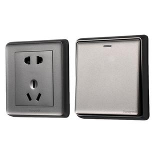 霍尼韦尔插座墙壁开关空调10A16A插座五孔电源面板家用HKA博韬灰