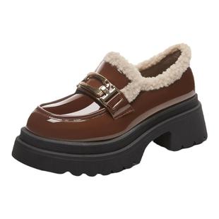 星期六真皮乐福鞋女加绒2025年新款平底单鞋软皮英伦风秋季小皮鞋