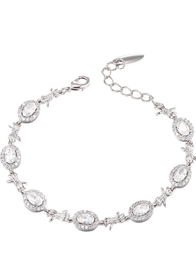 旭平椭圆拼接蝴蝶结手链女款轻奢小众精致微镶易搭时尚清冷感手饰