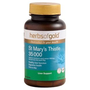 澳大利亚直邮Herbs Of Gold和丽康奶蓟草护宝片加班喝酒正品60粒