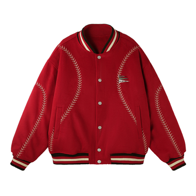 BJHG新年红夹棉棒球棉服圣诞外套