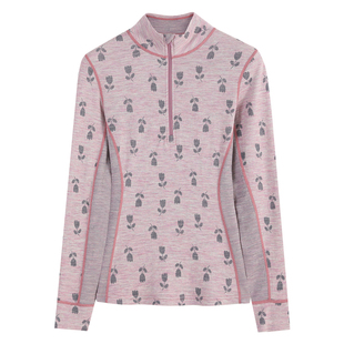 美利奴羊毛速干衣女户外长袖美丽诺运动保暖打底衫半拉链跑步上衣