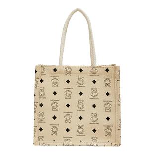 卡通小熊托特包2025新款休闲外出小拎包高级感小众手提袋妈咪包小