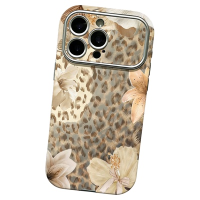 Vintage Leopard Print Floral INS Style Protective Case 适用 iPhone 17 Pro 16 Pro Max 15