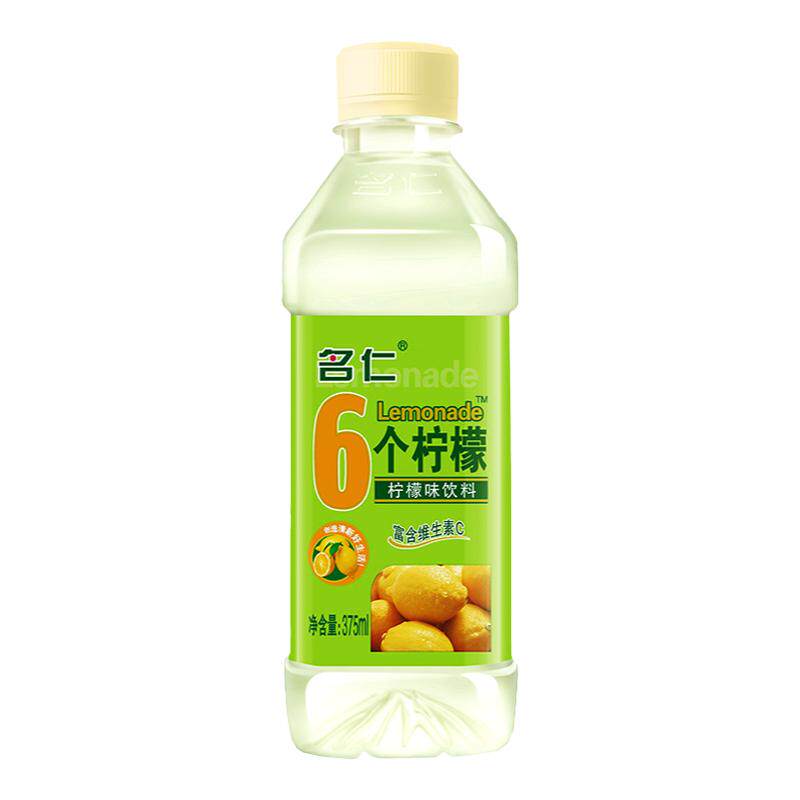 名仁苏打水375ml瓶装整箱清新味6个柠檬味国产苏打水饮品饮料