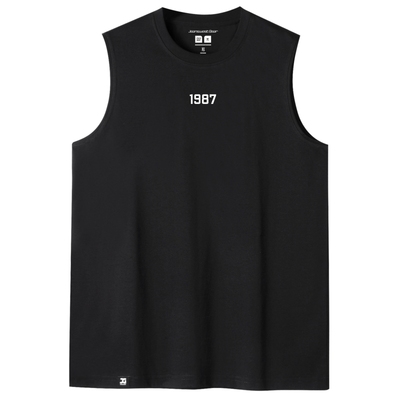小标数字1987宽松无袖背心t恤