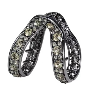 高马尾V型抓夹固定神器后脑勺半扎丸子头发夹高级感水钻夹子头饰