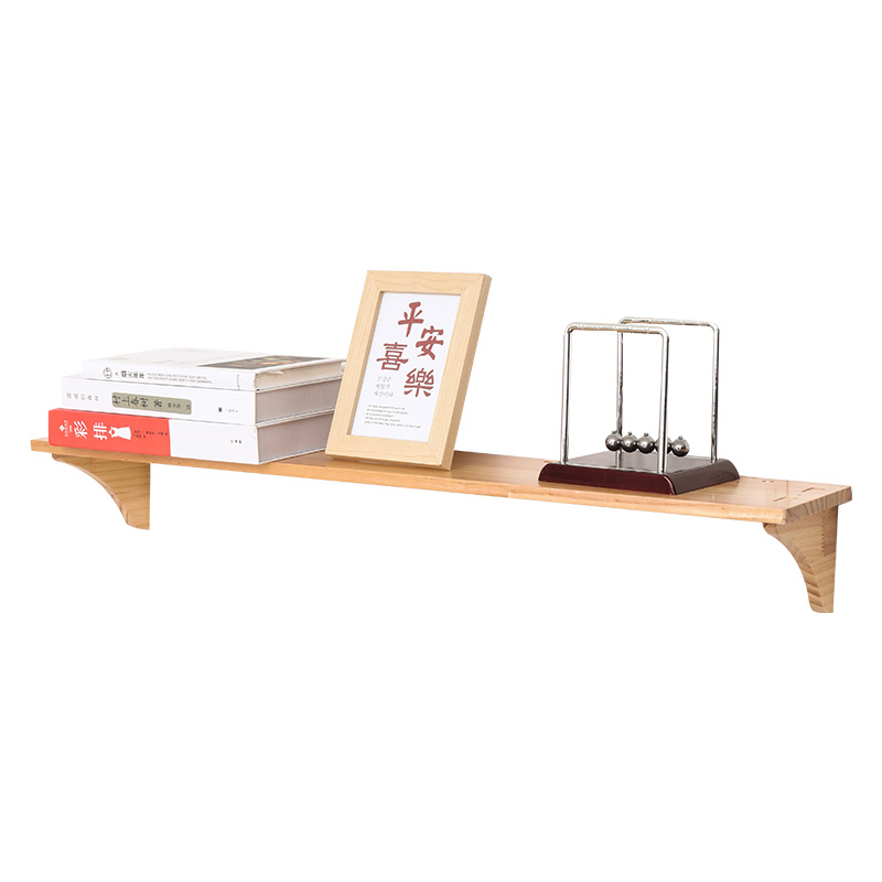 實木墻板置物架墻上隔板壁掛式免打孔復古裝飾架客廳一字層板書架