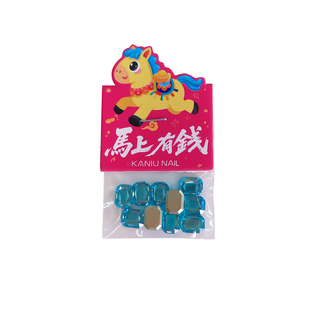 卡妞爆闪彩色平底八角钻高品质K9不掉底倒边长方平底锆石指甲装饰