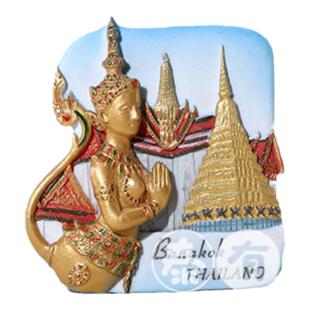 泰国纪念品新款树脂冰箱贴mcnets寺庙素贴接驳船大理石金山卧佛寺