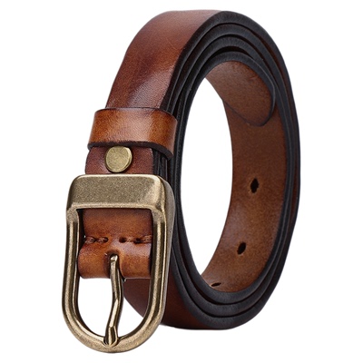 女小众头层牛皮黄铜百搭