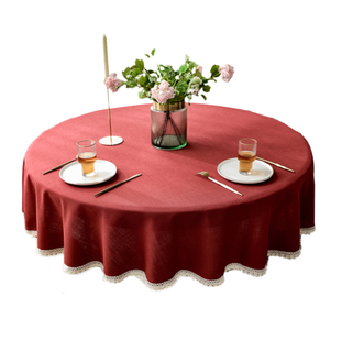酒店圆桌布布艺饭店餐厅宴会大圆桌桌布欧式餐桌布家用圆形台布