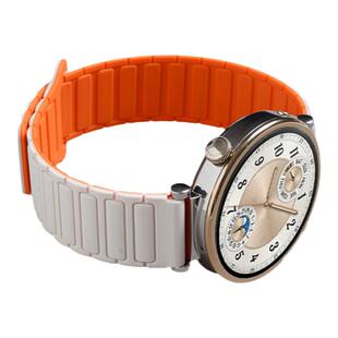 张婧仪同款适用华为GT6手表5Pro工字磁吸硅胶回环表带watchgt5运动GT4智能3腕带冰晶蓝女生陶瓷白秋冬马鞍棕