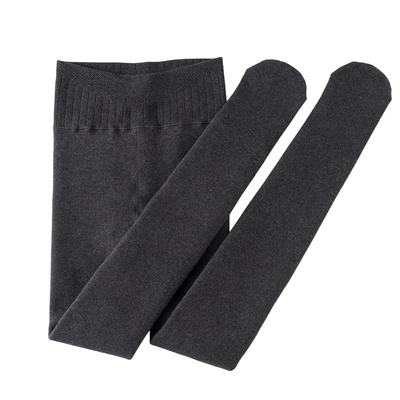 灰色加绒加厚高腰收腹提臀打底裤