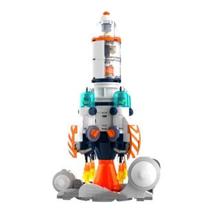 JAKI佳奇积木Q版破晓宇航员中国航天火箭模型太空潮玩具礼物男孩