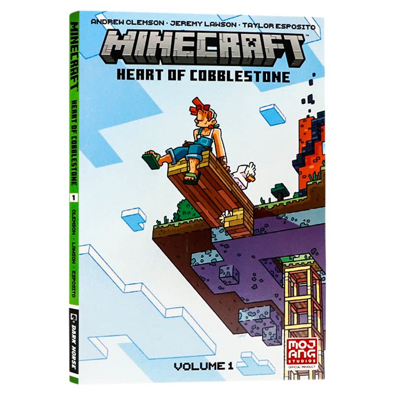 Minecraft 我的世界漫画 鹅卵石之心第一卷 英文原版 Heart of Cobblestone Volume 1 青少年英语课外读物 全彩趣味插画 游戏周边