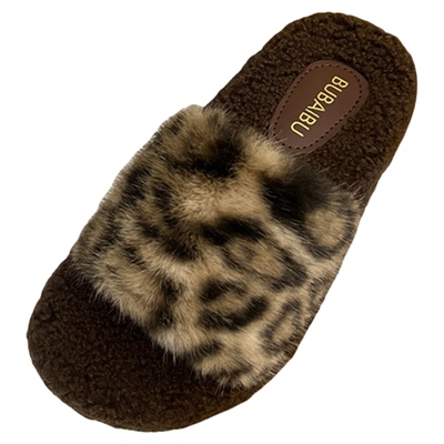 时尚8826-1豹纹百搭外穿软底女拖鞋