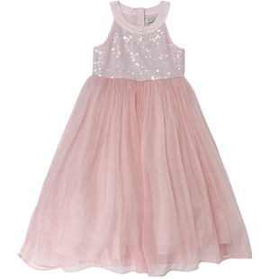 百丽童装女童连衣裙2026春季新款儿童公主裙女孩网纱裙无袖背心裙