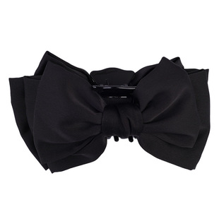 在逃公主 蝴蝶结抓夹超大号高级感黑色双面缎面头顶发夹网红头饰