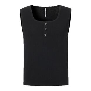 VGRASS女装干爽棉纱方领背心夏季新款白色高级感外穿吊带上衣