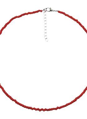 倪妮消失的她红色米珠项链