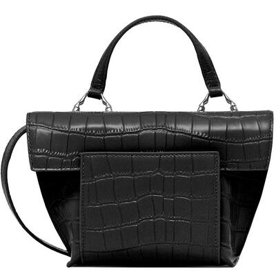 鳄鱼纹牛皮单肩斜挎包