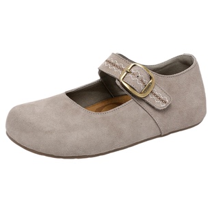 千百度玛丽珍勃肯鞋女2026春季新款百搭通勤女鞋内增高扣带单鞋女