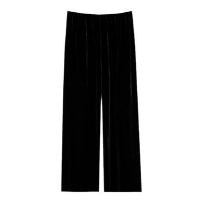 GOLDENBARRY轻盈丝绒阔腿裤