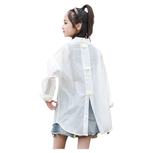 女大童防晒衣薄款夏季2026新款洋气女孩青少年初中生防紫外线外套