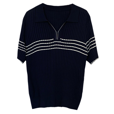 老钱又气质清爽舒适天丝polo拉链