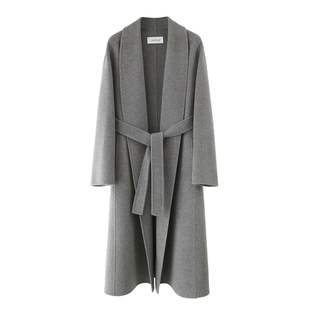 CHIIYEAR池也 极简双面羊绒大衣女长款2025秋冬新浴袍羊毛呢外套