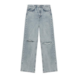 IT rag & bone女装破洞牛仔长裤新款时尚简约水洗磨白仔裤P100XP