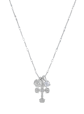 十字架火焰项链男款钛钢毛衣链