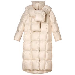 PSALTER诗篇可拆围脖云朵泡芙保暖鹅绒长款羽绒服女2025冬款