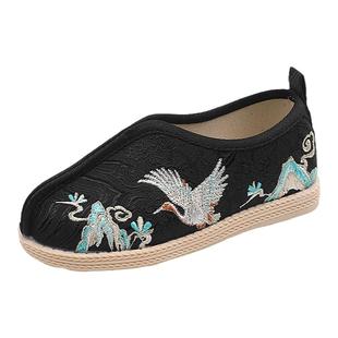 老北京儿童布鞋男童鞋春秋古风靴子马面裙手工汉服鞋民族风绣花鞋