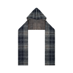 GOODBAI 格纹连帽多种穿搭长款围巾