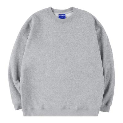 WASSUP基础灰色重磅圆领卫衣男女