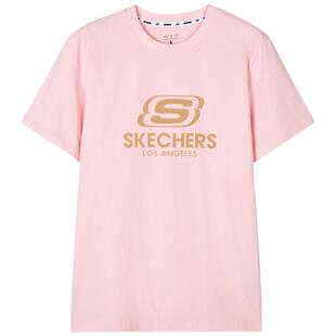 斯凯奇男女款针织短袖圆领t恤简约时尚百搭全棉舒适运动休闲上衣