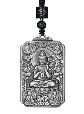 古法999纯银本命佛吊坠生肖属马