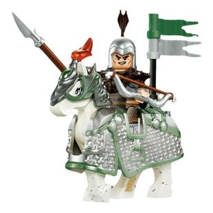 迪库三国小侠积木古代铁浮屠铁甲重骑战马明光甲绿耳甲润夜甲骑兵